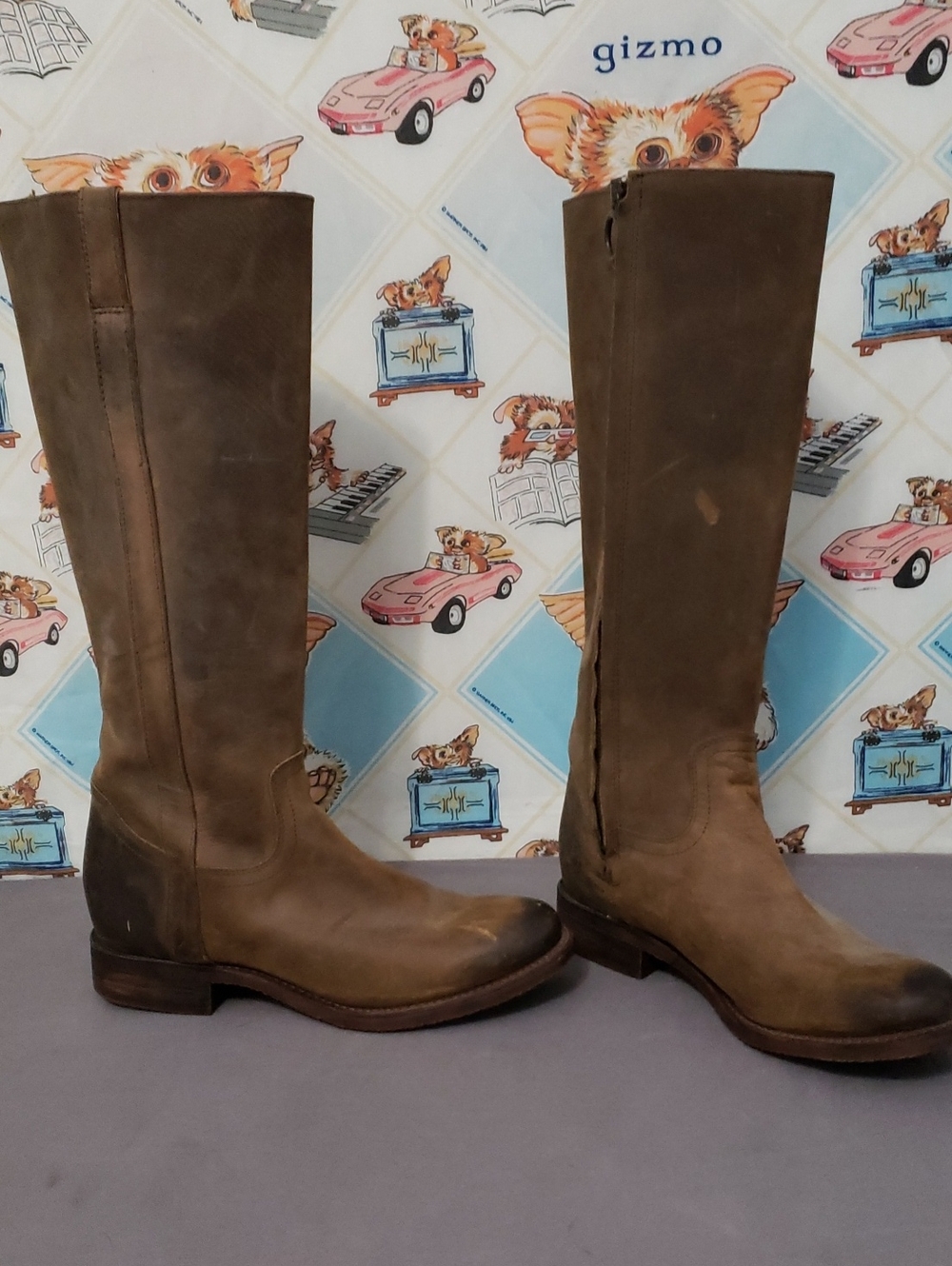 Justin Boots Womens Tall Leather Riding Boots Western Size 9B Brown MSL501